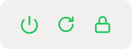 Power widget in DeskDash with shut down, restart and lock buttons